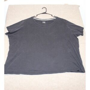 Basic Editions Woman Charcoal Gray Short Sleeve Crew Neck T-Shirt Plus Size 4X